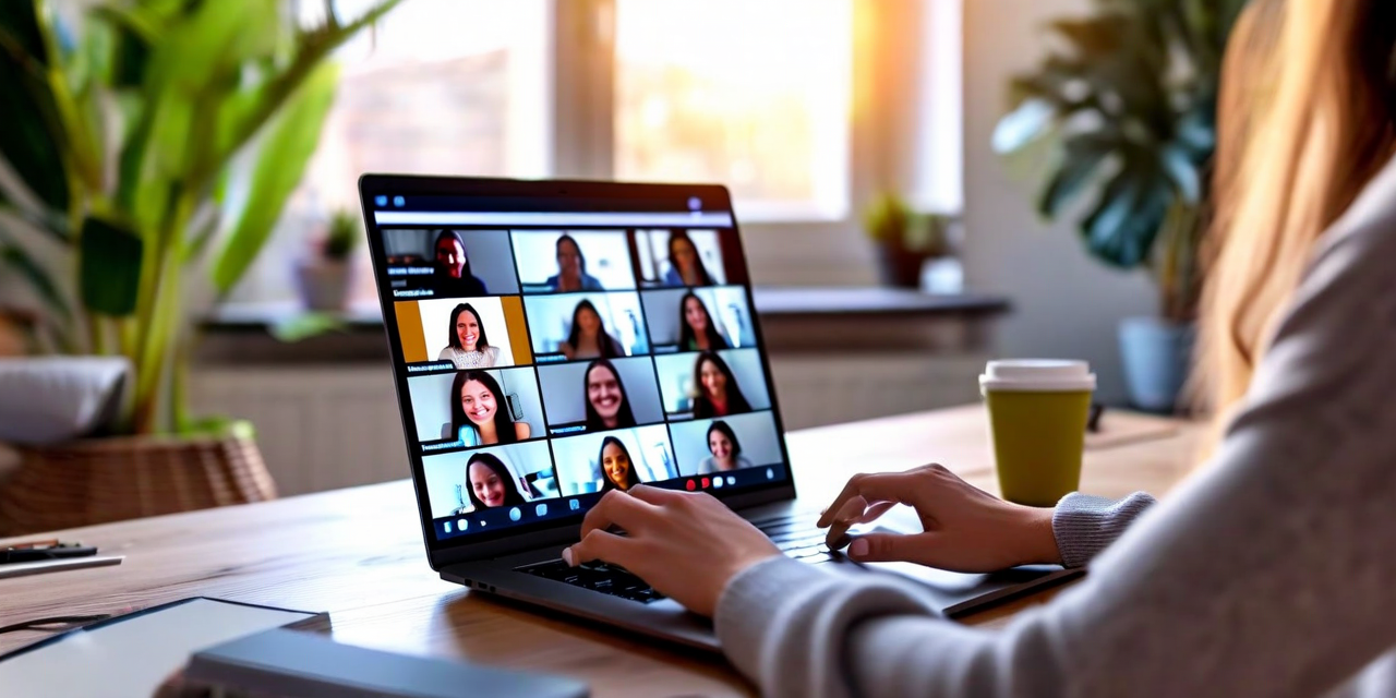Person recording short video on laptop, casual home office