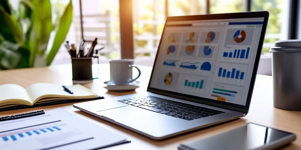 Clean workspace with open laptop showing a well-organized document, notebook beside it