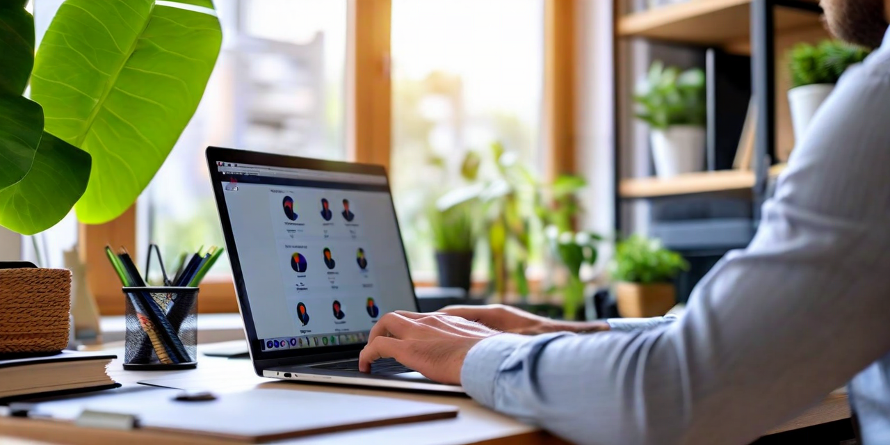 New employee at home desk on first day, looking at laptop with a mix of focus and mild overwhelm